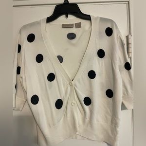 So cute polka dot black white short cardigan